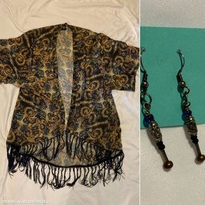 Death of the Tardis kimono + Handmade Sonic Screwdriver Earrings